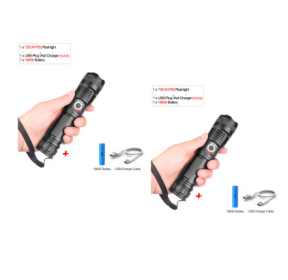 USB Charging Zoom P50 Flashlight (Option: XHP50 26650USB 2pcs)